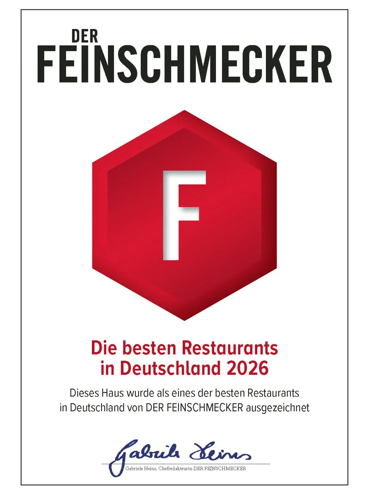 Prix « Feinschmecker » Le gourmet